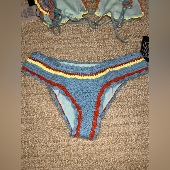 Free People It’s Now Cool Crochet Frill Bikini Set S/M - Picture 7 of 16